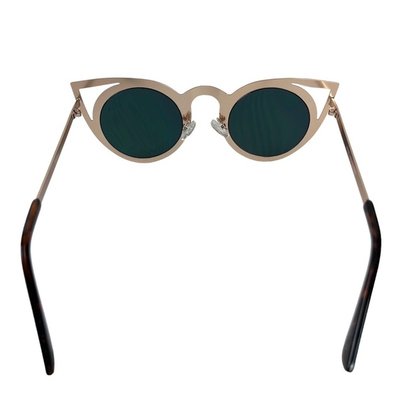 SUNGLASSES Sun Glasses Shades Rose Gold Metal Frames Pink Mirror Lenses UV400 - Picture 7 of 15